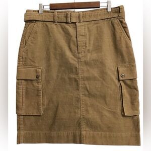 RALPH LAUREN Corduroy Cargo Skirt Golden Khaki Size 12